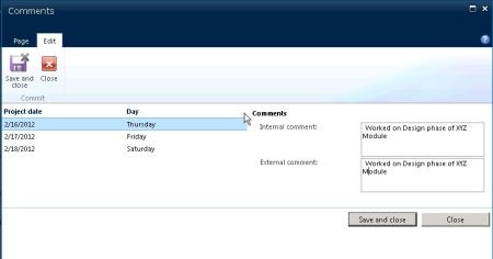 Consolidated Timesheet Comments Consolidated Timesheet Comments