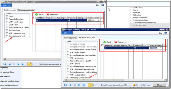 Intercompany Ledger Accounts setup