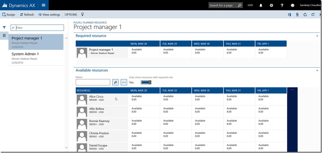 Resource Fullfillment