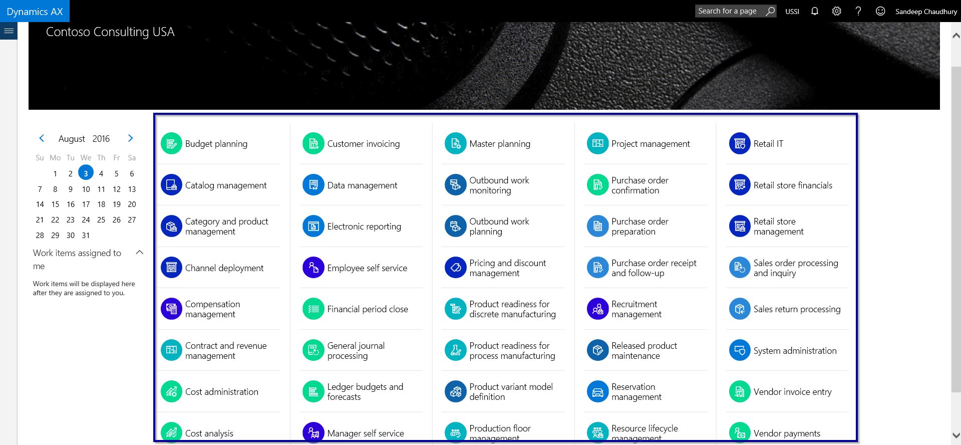 All Workspaces Dynamics AX