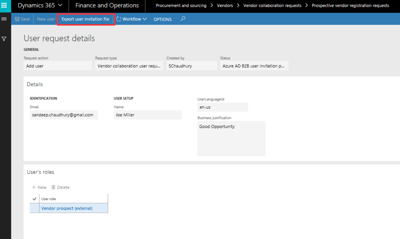 Manually Export User Invitatio File