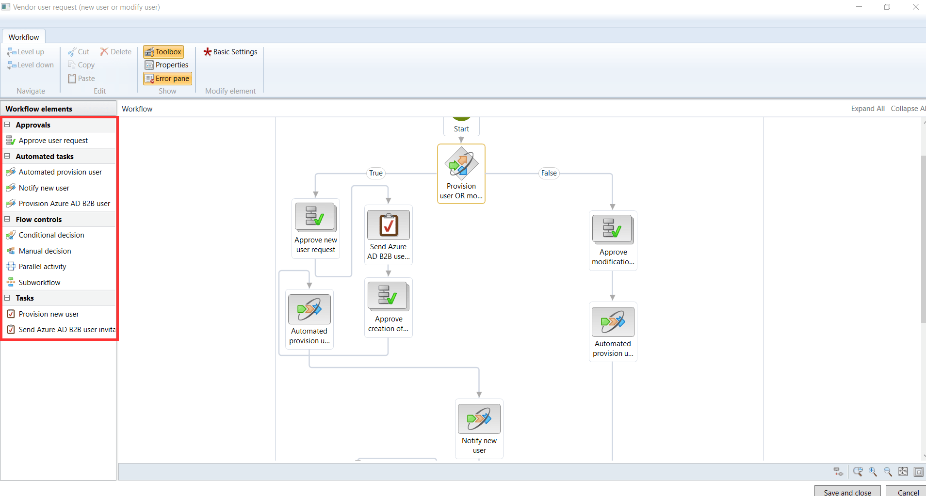 Vendor User request workflow