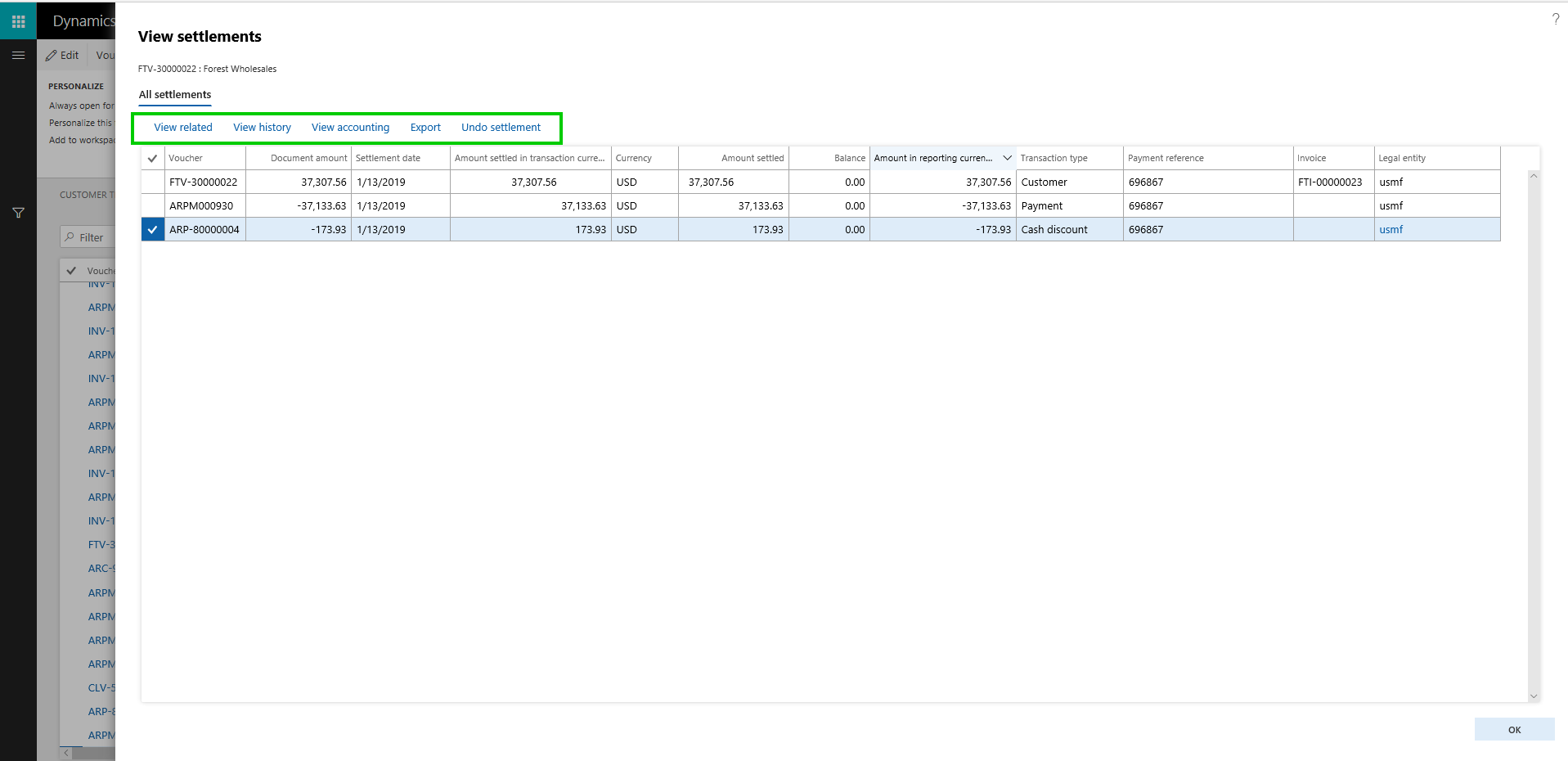 options on view settlements